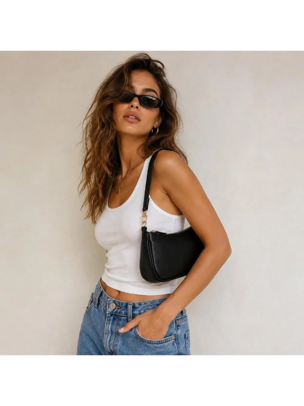 Chic Small Crescent Shoulder Bag for Women | Stylish Hobo Purse & Handbag